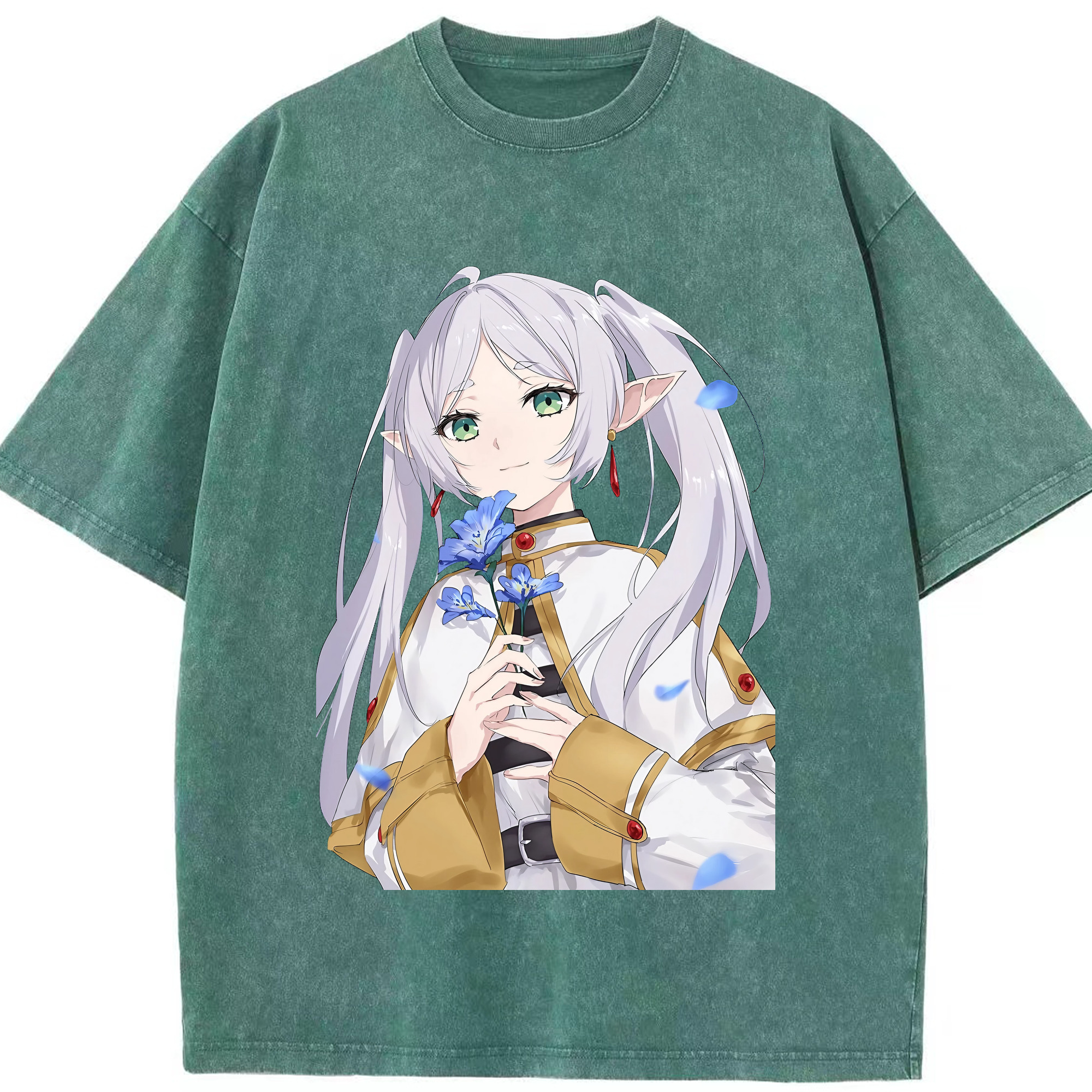 （画像用） 葬送のフリーレン Frieren 綿100% ヴィンテージ風 半袖Tシャツ（フロントプリント）